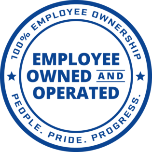 Employee Owned-Print Badge Simplified-Single Color-Blue-Transparent